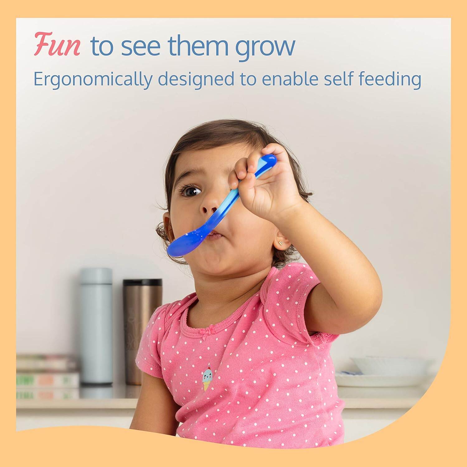 Picture of BulzEU Safety Baby Temperature Sensing Spoon Heat Toddler Food Feeding Spoons Pack of 1- Random Colour