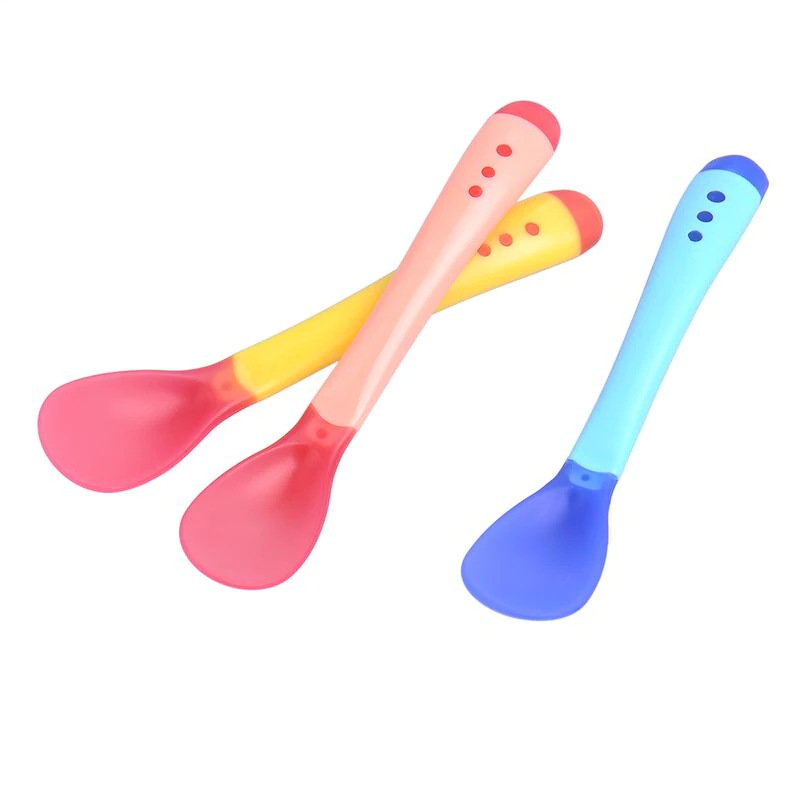 Picture of BulzEU Safety Baby Temperature Sensing Spoon Heat Toddler Food Feeding Spoons Pack of 1- Random Colour