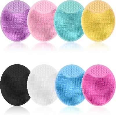 Picture of Face Scrubber,Soft Silicone Scrubbies Facial Cleansing Pad Face Exfoliator Face Scrub Face Brush Silicone Scrubby for Massage Pore Cleansing Blackhead Removing Exfoliating,Cool Gift for Girl