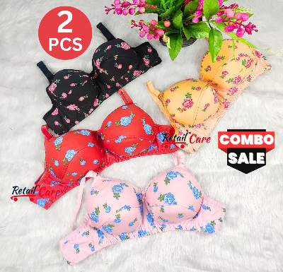 Picture of Women's Regular Wear Padded Bra  Soft and Comfortable Bra Women and Girls | Soft Padded Bra With Print Design MultiColor Foam Stylish comfortable Qualityfull Bra | push up bra foam bra