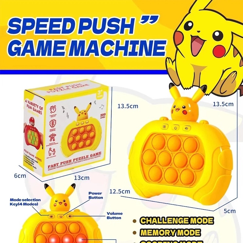 Picture of Upgraded Electronic Press Handle, Fast Push Game for Kids, Fidget Toy, Squeeze Institute Toys, Whac-A-Mole Oriel Mental Toys, Multiple Colors and Designs-Multicolor