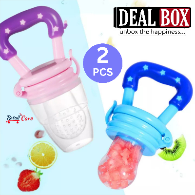 Picture of Baby (Pack of 2) Fruit Feeder Pacifier | Nibbler for Baby | Silicone Fruit and Juice Nipple | Teether for Baby | Kids Nipple Pacifier for Fruits | BPA Free for 3 to 12 Months ( Multicolored )