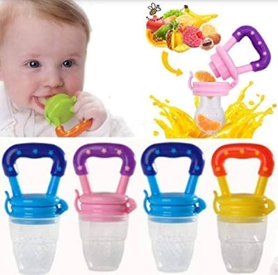Picture of Baby (Pack of 2) Fruit Feeder Pacifier | Nibbler for Baby | Silicone Fruit and Juice Nipple | Teether for Baby | Kids Nipple Pacifier for Fruits | BPA Free for 3 to 12 Months ( Multicolored )