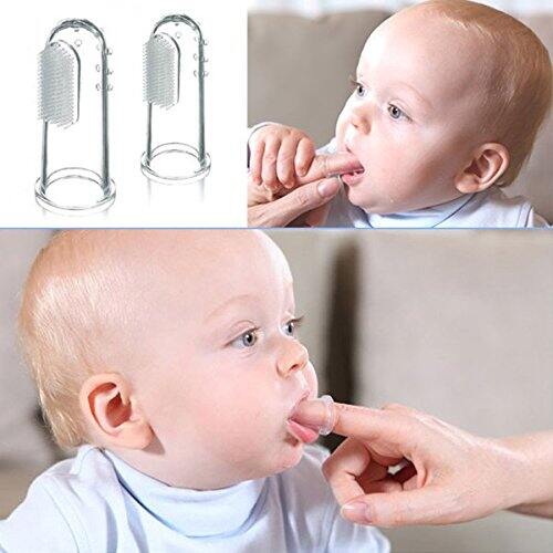 Picture of Baby Finger Toothbrush | Easy Oral Hygiene for Kids, Toddlers, Babies and Pets | Soft, Massaging Bristles, Ergonomic Design  Silicone Finger Toothbrush