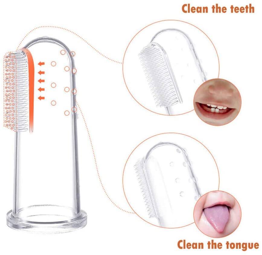 Picture of Baby Finger Toothbrush | Easy Oral Hygiene for Kids, Toddlers, Babies and Pets | Soft, Massaging Bristles, Ergonomic Design  Silicone Finger Toothbrush