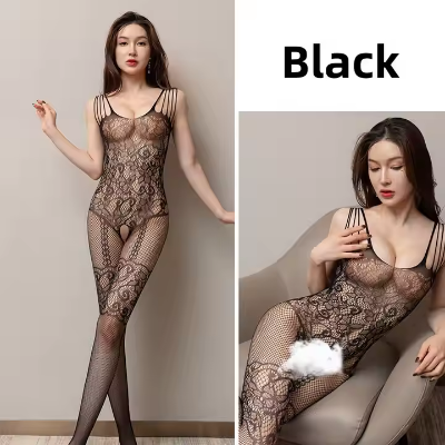 Picture of Romantic Honeymoon Nightdress Fishnet Bodystocking Nylon cute Lingerie for Women Full Body Stocking Open Bodysuit Stockings Tights Teddy Bodysuit Easy to Wear - Comfortable and Very Attractive