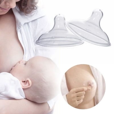 Picture of Medela Contact Nipple Shield for Breastfeeding with Case made from Ultra-thin soft Silicone  Silicone Nursing Breast Milk Feeding Protector, includes 2 Shields and Box
