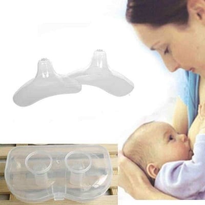 Picture of Medela Contact Nipple Shield for Breastfeeding with Case made from Ultra-thin soft Silicone  Silicone Nursing Breast Milk Feeding Protector, includes 2 Shields and Box