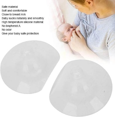 Picture of Medela Contact Nipple Shield for Breastfeeding with Case made from Ultra-thin soft Silicone  Silicone Nursing Breast Milk Feeding Protector, includes 2 Shields and Box