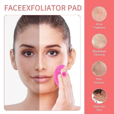Picture of 3 Pcs Lip Scrub Brush Blackhead Removal Brush with Silicone Facial Cleansing Brush,2 Pcs Face Scrubber Gentle Exfoliating,Removing Blackhead,Massaging Soft Silicone Scrubbies Facial Cleansing Pad Face Exfoliator