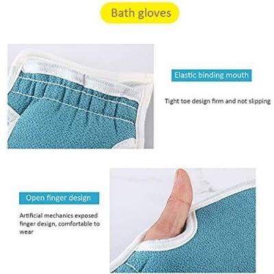 Picture of 1 Set Body Brush Back Scrubber, 3 Pieces Exfoliating Shower Set, Shower Sponge, Bath Exfoliating Glove, Body Scrubber Exfoliating Shower Sponge for Men and Women
