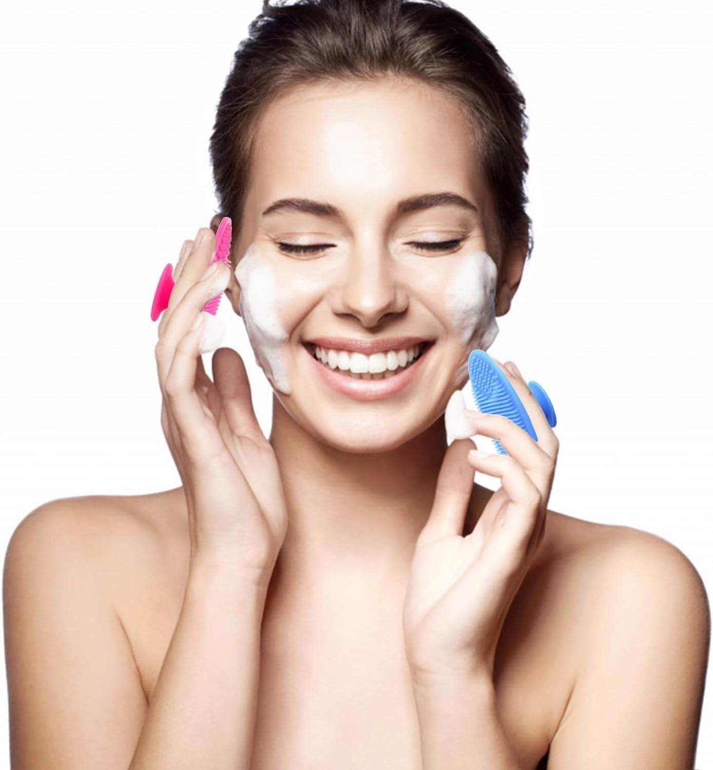Picture of Silicone Facial Cleansing Brush - 1 Pack Face Scrubber & Exfoliator for Deep Cleaning, Soft Brush, Blackhead & Acne Pore Care
