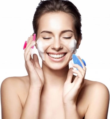 Picture of Silicone Facial Cleansing Brush - 1 Pack Face Scrubber & Exfoliator for Deep Cleaning, Soft Brush, Blackhead & Acne Pore Care