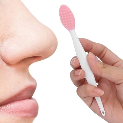 Picture of Exfoliating Lip & Nose Cleaning Brush, Double-Sided Soft Silicone Tool, Blackhead Removal, Facial Cleansing, Lip Scrub, Massage, Acne Removal  ( MULTICOLOR)