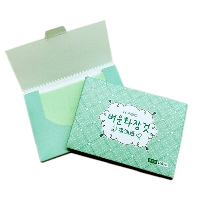 Picture of Soft Portable Beauty Tools Equipment,100 Pieces Natural Oil Blotting Paper Makeup Blotting Papers Blotting for Oily Skin Green Oil Absorbing Tissues Control Film Sheets Paper