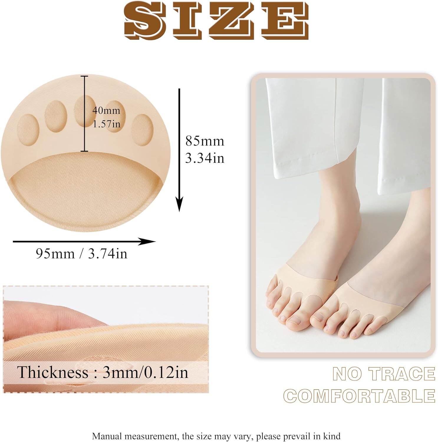 Picture of Foot Pads Forefoot Pads, 1 Pairs Gel High Heels Forefoot Shoes Pads Forefoot Pad Women Men Pain Relief Prevention Gel Pads Metatarsal Pads for High Heels for Working Running