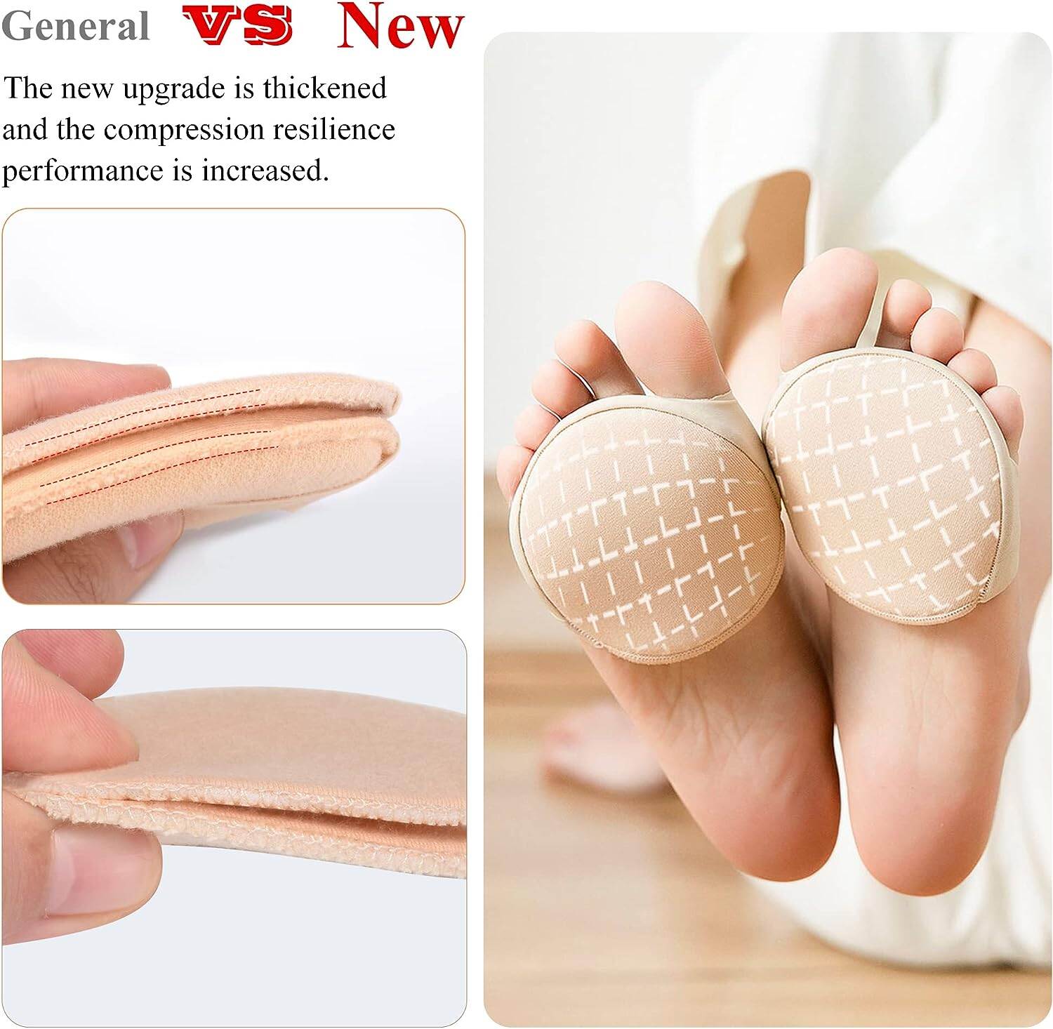 Picture of Foot Pads Forefoot Pads, 1 Pairs Gel High Heels Forefoot Shoes Pads Forefoot Pad Women Men Pain Relief Prevention Gel Pads Metatarsal Pads for High Heels for Working Running
