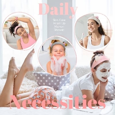 Picture of Cat Ear Headbands - Fluffy Makeup Hairbands for Face Washing, Shower, Spa, Sports 1PCS Cute Kitty Cat Ear Headbands Women Girls Wash Face Spa Makeup Lovely Etti Wrap Hair Band