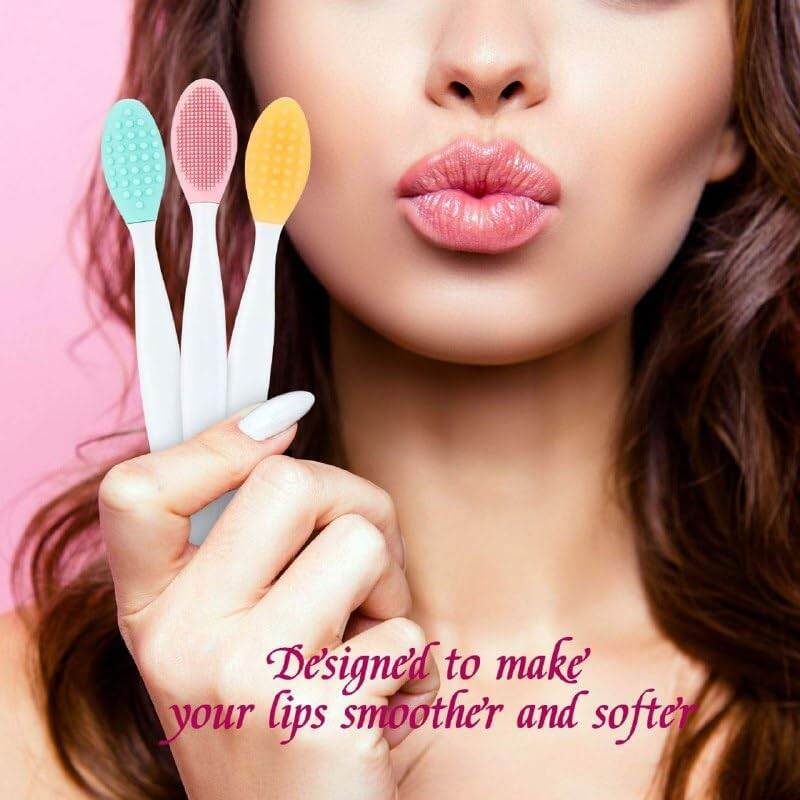 Picture of 1pcs Silicone Scrub Lip Brush, Double Side Lip Exfoliating, Nose Clean Blackhead Removal Brushes With Lip Exfoliator Scrubber Tool Wash Face Cleansing Brush