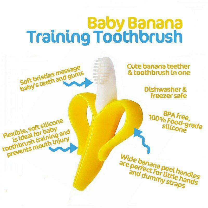 Picture of RETAILCARE® Banana Baby Teether, Self-Soothing Pain Relief Soft Silicone Baby Teething Toys, Training Toothbrush for Babies, Toddlers, Infants, Boy and Girl, Natural Organic BPA Free