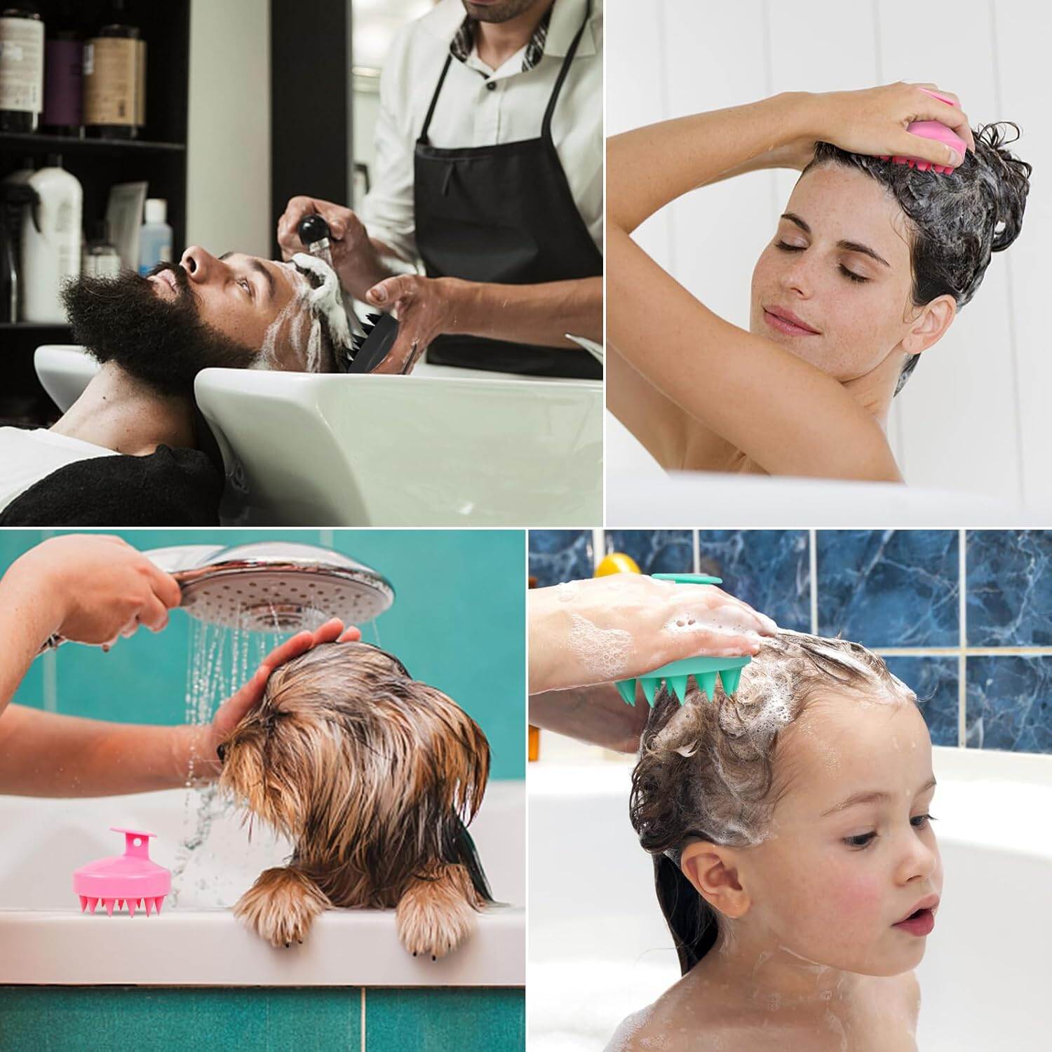 Picture of Scalp Massager Shampoo Brush, Hair Scalp Scrubber Shower Hair Brush Head Massager for Stress Relax Hair Growth, Dandruff Brush Scalp Exfoliator for Women Men and Kids , (MULTICOLOR)
