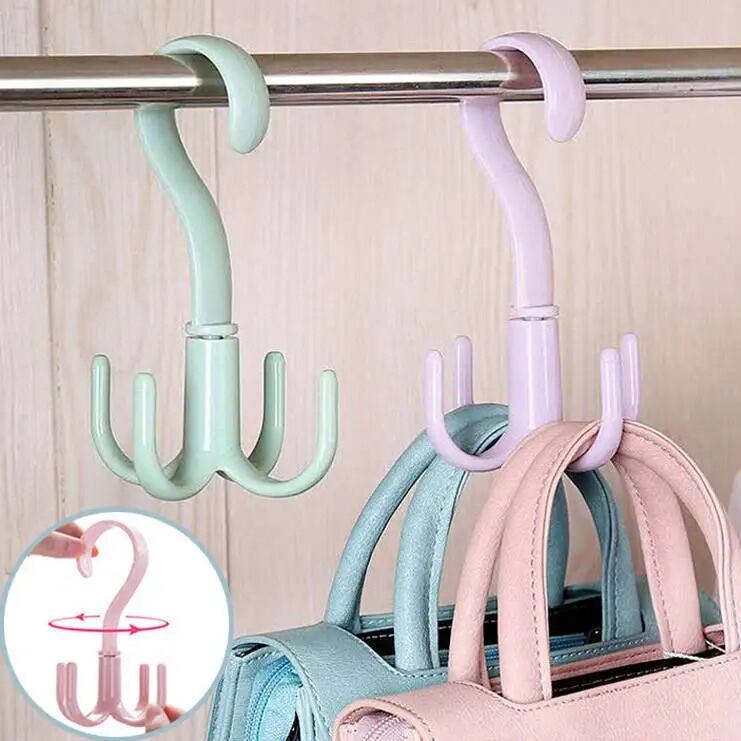 Picture of JIALTO  Multi-Function 360 Degree Rotatable 4 Claw Hook Closet Hanging Organizer Hangers for Closet Organizer, 360 Degree Rotating Closet Clothes Hangers with 4 Claws (Multicolor)