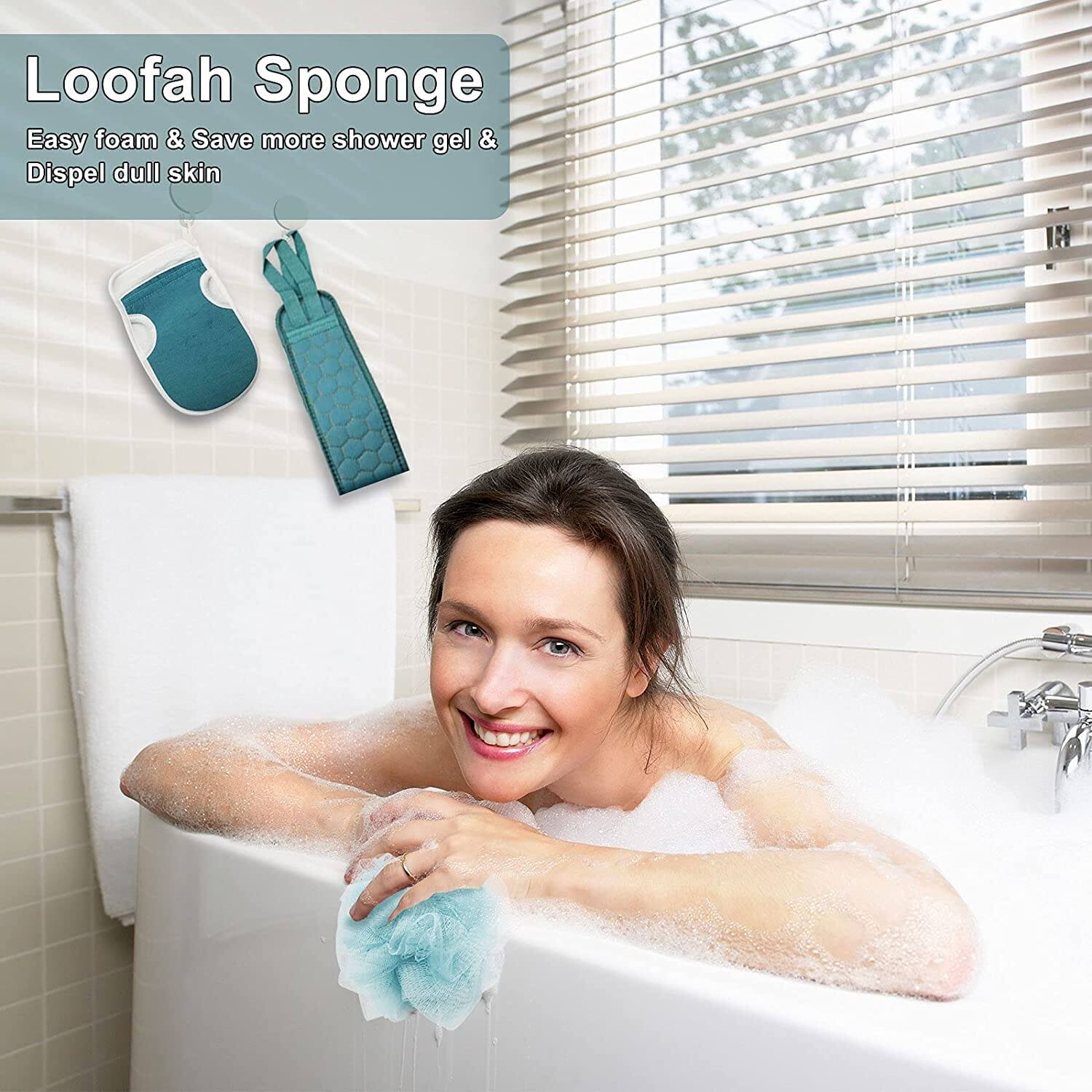 Picture of 3Pcs/Set Body Scrubber Back Massage Exfoliating Sponge Bathroom Bath Brush Scrub Shower Brush Body Wash Scrub Deep Cleaning Body Scrubber Sponge Bath Supplies