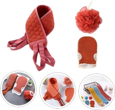 Picture of 3Pcs/Set Body Scrubber Back Massage Exfoliating Sponge Bathroom Bath Brush Scrub Shower Brush Body Wash Scrub Deep Cleaning Body Scrubber Sponge Bath Supplies