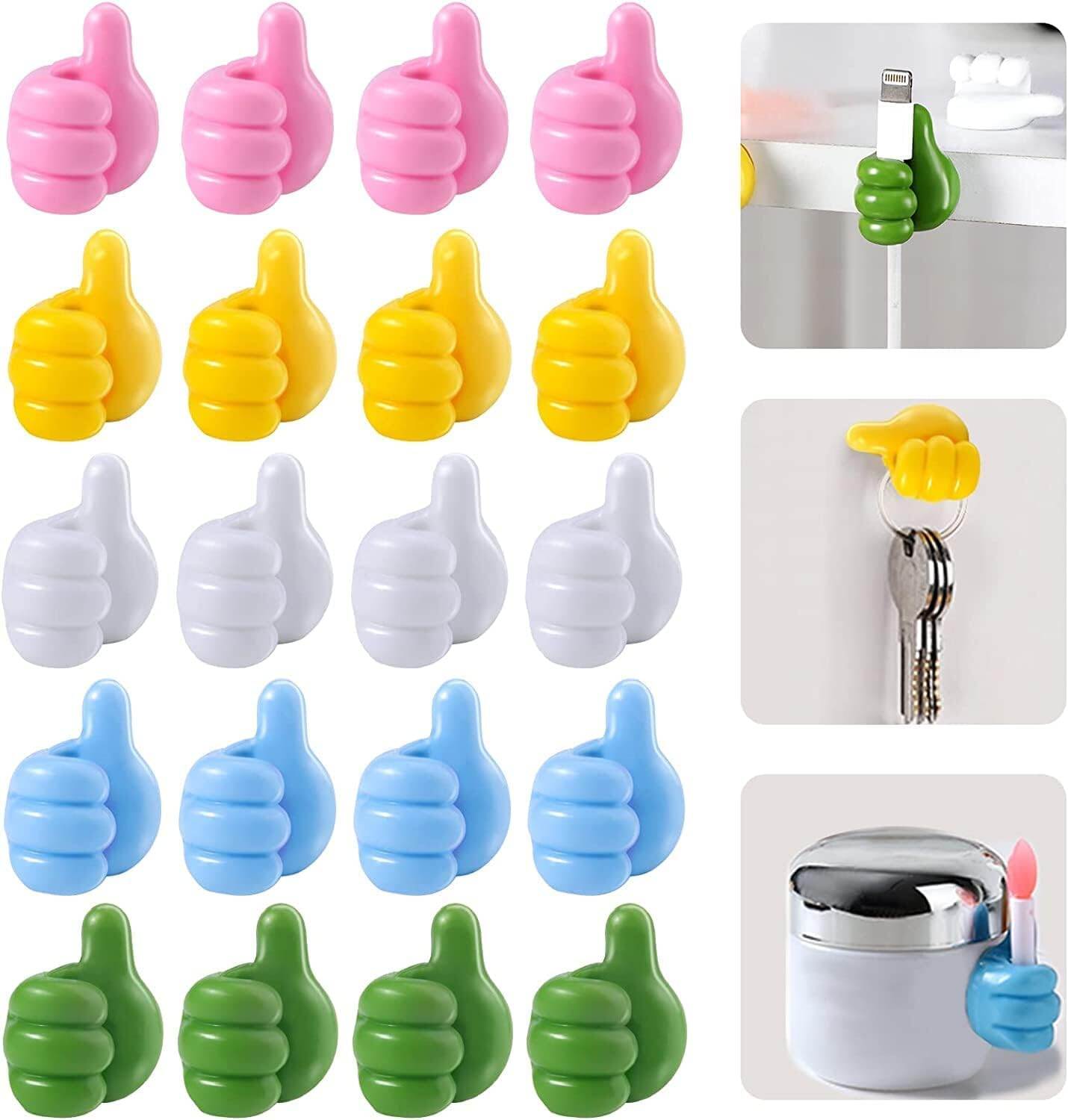 Picture of 10 Pcs Thumb Hook Silicone, Self Adhesive Thumb Hooks for Kitchen, Bathroom, Office, Closet, Hanging Coat Cloth Towel Key, Creative Hand Shaped Multicolor Hooks for Wall.2025