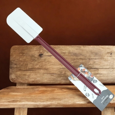 Picture of Single 14-Inch Silicone Scraper Spatula – High Heat Resistance Up to 500℉ – Non-Stick – Perfect for Cooking & Baking-Red