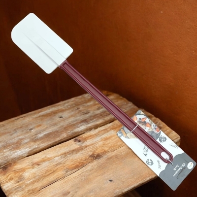 Picture of Single 14-Inch Silicone Scraper Spatula – High Heat Resistance Up to 500℉ – Non-Stick – Perfect for Cooking & Baking-Red