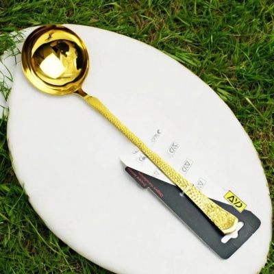 Picture of Mirror Polish Golden Soup Spoon, 11.5 Inch - Stainless Steel, Non-Magnetic, Ideal for Home and Professional Kitchens-Gold