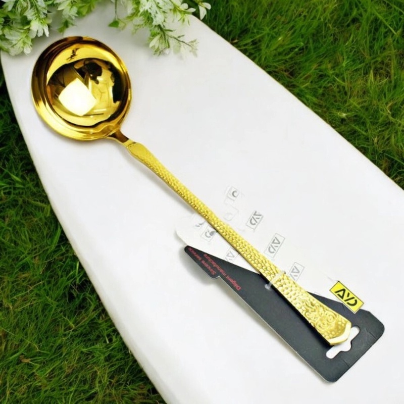 Picture of Mirror Polish Golden Soup Spoon, 11.5 Inch - Stainless Steel, Non-Magnetic, Ideal for Home and Professional Kitchens-Gold