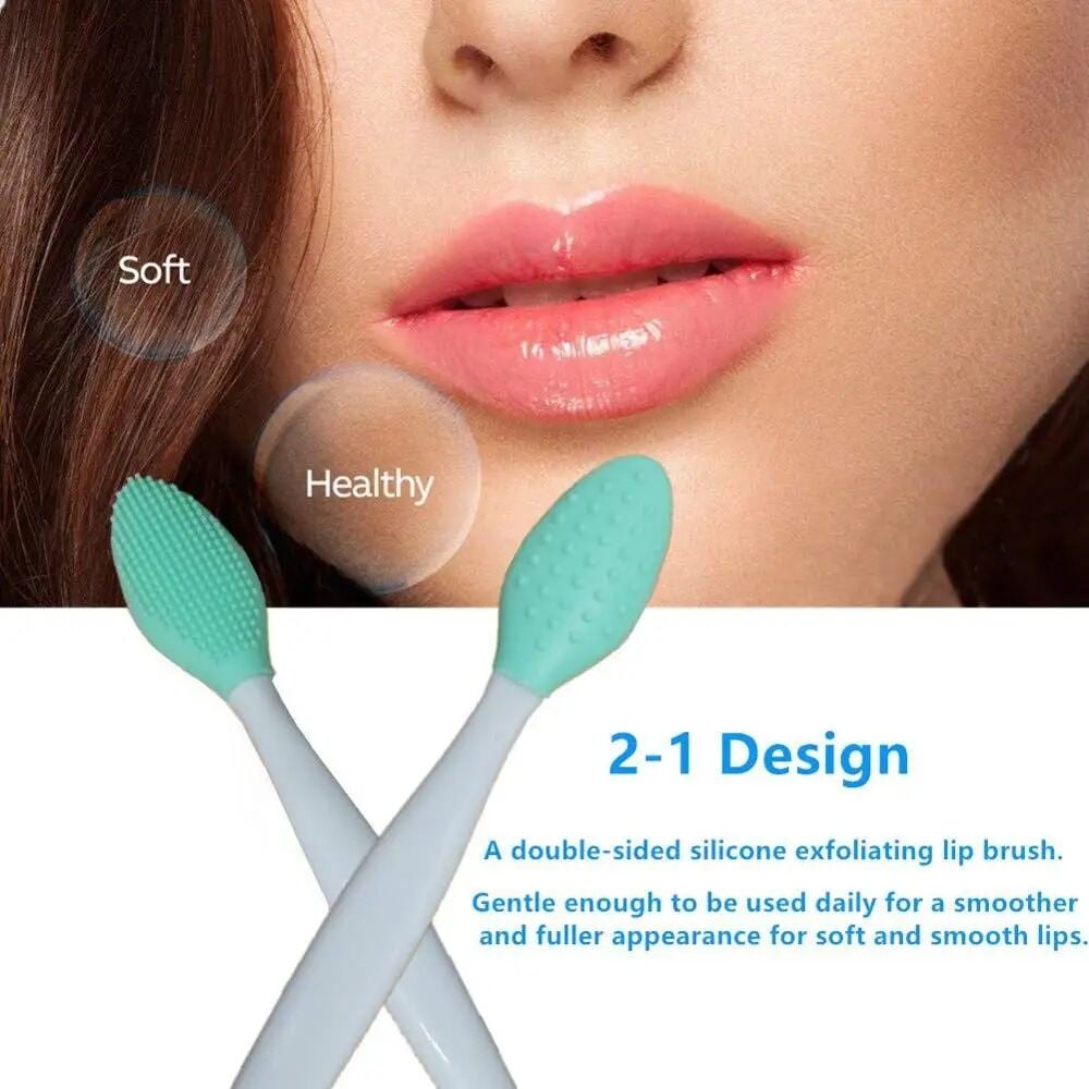 Picture of Gleva Silicone Skincare Exfoliator - Reusable Exfoliating Lip/Nose  Deep Cleaning Blackhead Remover, Facial Cleansing & Face Scrubber Brush, Double-sided Soft Lip/Nose Brush for Smoother and Fuller Appearance (Pack of 2)