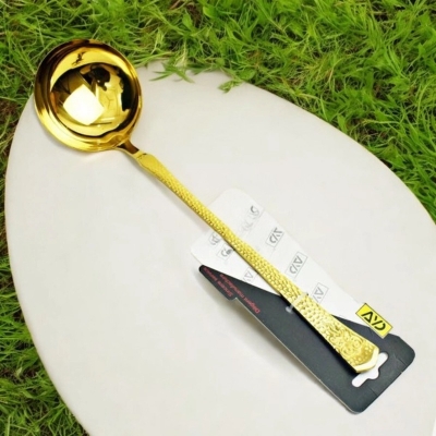 Picture of Mirror Polish Golden Soup Spoon, 11.5 Inch - Stainless Steel, Non-Magnetic, Ideal for Home and Professional Kitchens-Gold