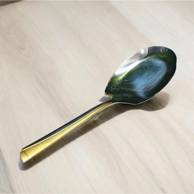 Picture of Stylish 11 Inch Stainless Steel Rice Spoon - Silver, Mirror Polish Finish, Non-Magnetic, Perfect for Cooking and Serving-Silver
