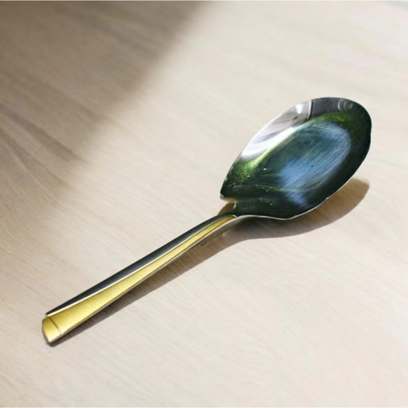 Picture of Stylish 11 Inch Stainless Steel Rice Spoon - Silver, Mirror Polish Finish, Non-Magnetic, Perfect for Cooking and Serving-Silver