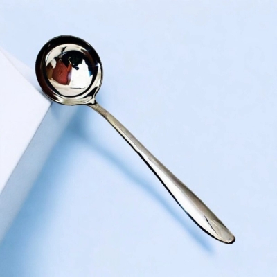 Picture of Stainless Steel Ladle - 9.5 Inch Big Soup Spoon, Elegant Silver, Ideal for Cooking and Serving-Silver