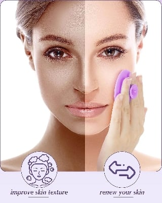 Picture of HHBEAUTY Face Scrubber, Soft Silicone Scrubbies Facial Cleansing Pad Face Exfoliator Face Scrub Face Brush Silicone Scrubby for Massage Pore Cleansing Blackhead Removing Exfoliating