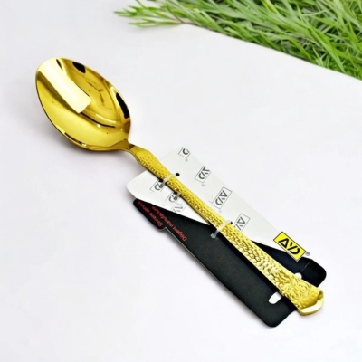 Picture of 10.5 Inch Stainless Steel Spoon - Golden Curry Serving Utensil with Mirror Polish, Non-Magnetic, Ideal for Serving-Gold