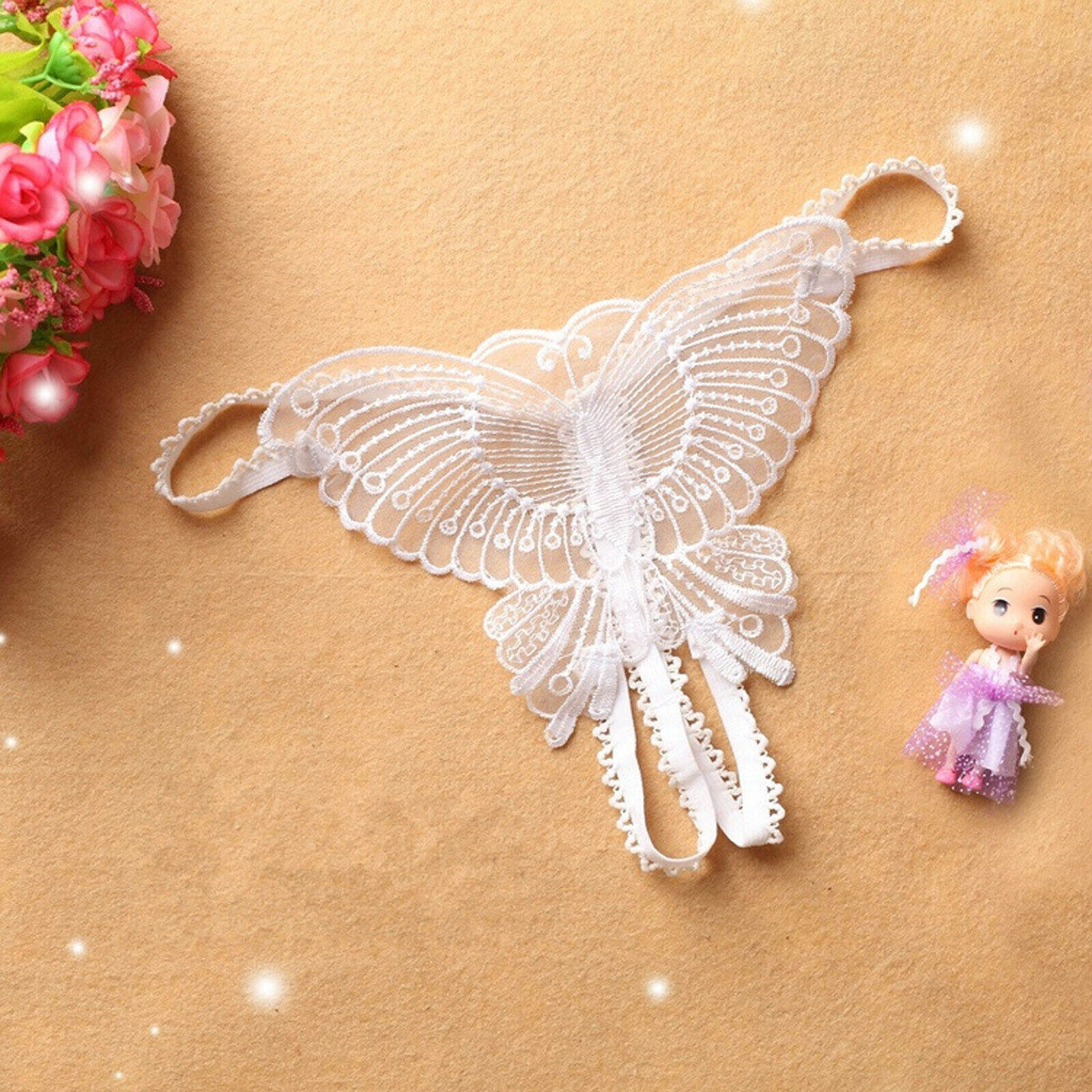 Picture of MERISHOPP Womens Lace butterfly Underwear Lingerie G-string Thongs Panties|