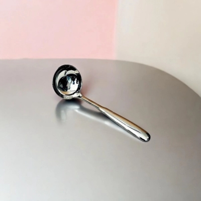 Picture of 7-Inch Stainless Steel Big Sup Spoon - Mirror Polish Finish for Soup/Dal Serving - Great for Cooking and Serving - 1 Piece-Silver