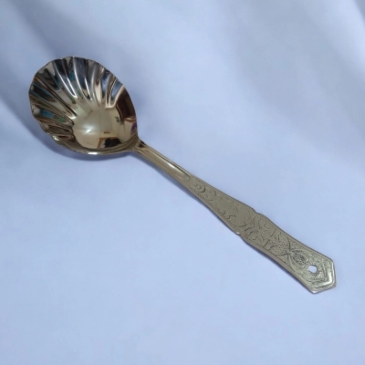 Picture of Rosy Kitchen Spoon  Stainless Steel, 10 Inch Big Soup Spoon. Silver with Mirror Polish Finish, Ideal for Cooking and Serving.-Silver