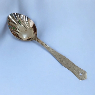 Picture of Rosy Kitchen Spoon  Stainless Steel, 10 Inch Serving Spoon. Silver with Mirror Polish Finish, Ideal for Cooking and Serving. Elegant and Versatile.-Silver