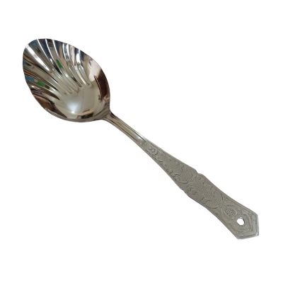 Picture of Rosy Kitchen Spoon  Stainless Steel, 10 Inch Serving Spoon. Silver with Mirror Polish Finish, Ideal for Cooking and Serving. Elegant and Versatile.-Silver