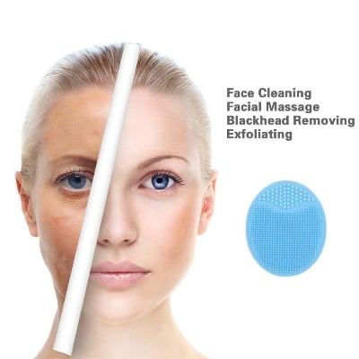 Picture of DIY Facemask Mixing Tool Kit with Big Volume Bowl Spatula Brush Spray Bottle Puff Soaking Bottle Gauges Pack of 9pcs tool set WITH Silicone Facial Cleansing Brush, Soft Face ScrubberBrush, Blackhead Acne Pore Pad - Face Exfoliator & Deep Cleaning(MULTICOL