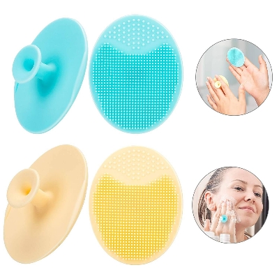 Picture of DIY Facemask Mixing Tool Kit with Big Volume Bowl Spatula Brush Spray Bottle Puff Soaking Bottle Gauges Pack of 9pcs tool set WITH Silicone Facial Cleansing Brush, Soft Face ScrubberBrush, Blackhead Acne Pore Pad - Face Exfoliator & Deep Cleaning(MULTICOL