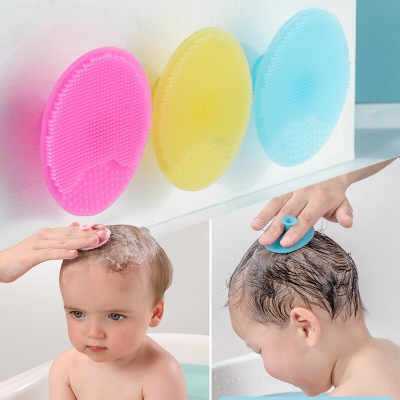 Picture of Reusable Silicone Baby Bath Body Soft Brush and Comb Sponge Face Hair Wash Brush Super Soft Shower Massage Brush Cleaning Brush for Baby Kids| Baby Shampoo Bath Brush Silicone Head Newborn Body Massage