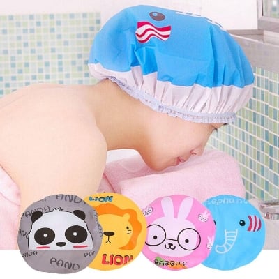Picture of LARGE Shower Caps, Waterproof Bath Caps Plastic Reusable Shower Caps Elastic Band Bath Hair Caps for Women perfect for use while cooking or applying nourishing treatments. -1pc-MULTICOLOR