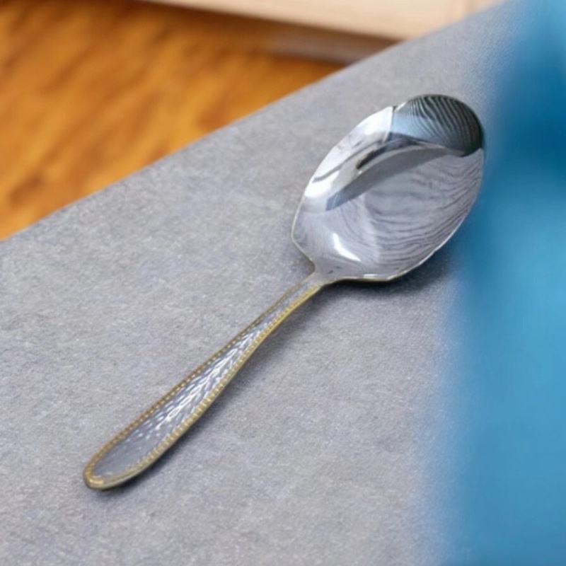Picture of 11 Inch Mirror Polished Rice Spoon - Durable Stainless Steel, Perfect for Cooking and Serving, Non-Magnetic for Easy Use-Silver